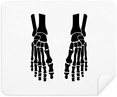 Скелет на Кости от Човешки Крака Черен Модел Кърпа За Почистване на Екрана за Пречистване на 2 елемента Замшевой Тъкан
