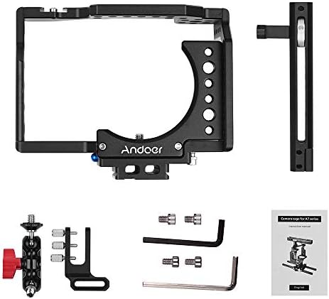 Клетка за камера Andoer + Комплект Горната Дръжка За Видеопленки Стабилизатор за създаване на Филми от Алуминиева Сплав с затваряне на Студен Обувки Кабелна Скоба Монтажен Адаптер за Sony A7II/A7III/A7SII/A7M3/A7RII/A7RIII