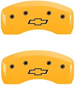 Капачки на челюстите MGP 14218SBOWYL, комплект от 4 капачки на челюстите (Жълт надпис отпред и отзад: черни символи, нанесени прахово покритие във формата на пеперуда)