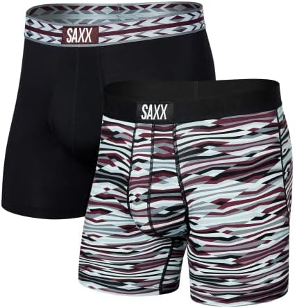 Мъжко бельо Saxx - ультрамягкие боксови гащи-боксерки с ширинкой и вграден калъф за подкрепа - бельо за мъже, опаковки от 2