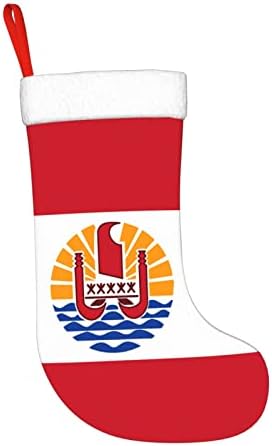 Cutedwarf Флаг На Френска Полинезия, Коледни Чорапи, Коледни Празнични Украси Камина, Окачен На Стелката 18 См Чорапи