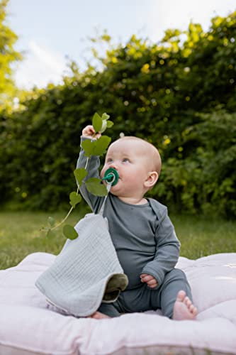 Биберон-престилки | Детска залъгалка от естествен каучук | Комплект от 2 Пустышек без Бисфенол А | Произведено в Дания | Хедър /Бял | Размер 0-6 месеца