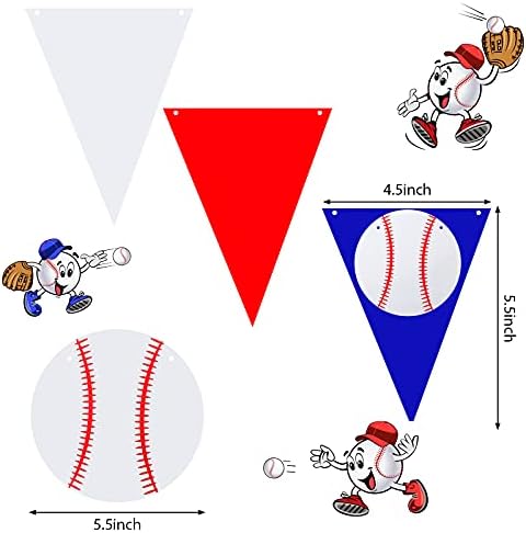 4 Бр. Бейзболен Банер Вечерни Украса Бейзболна Книжен Венец на Спортна Тема, Рожден Ден, Аксесоари за къпане на Бебето (Бейзболен Стил)
