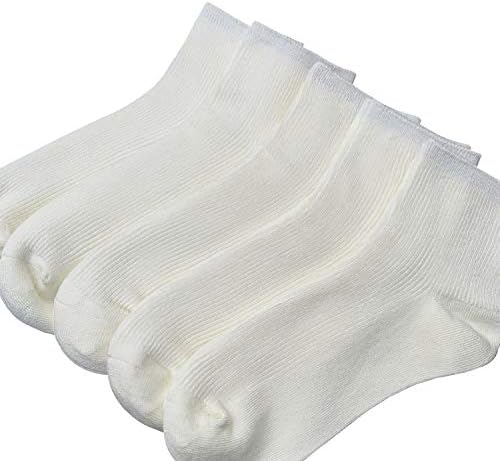 Прости Бамбукови Детски Ластични Чорапи за Глезените Sochool Kids Crew, Дишащи Чорапи За Момчета и Момичета, 5 Двойки
