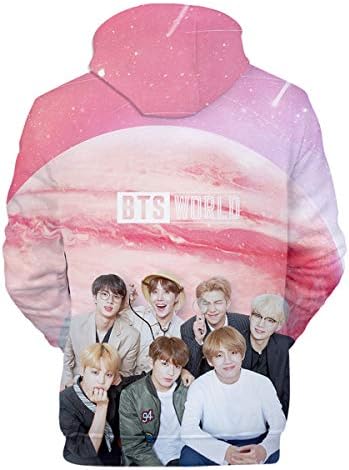 Qaedtls Bangtan Boys 3D Hoody с качулка Love Yourself World Tour Jimin Suga V Jungkook Пуловер за Жени, Мъже