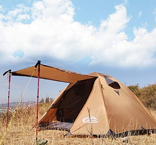 Свободно стояща Туристическа палатка Camppal на 2-3 човека Four Seasons със защита от вятър/дъжд/буря/Сняг/Водоустойчив, Двупластова, с Двойни врати, Преден Вестибюл, Вместительное пространство, Подходящи за нощуване