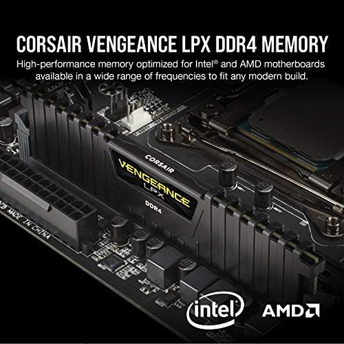 Corsair Vengeance LPX 16 GB (2x8 GB) DDR4 3600 (PC4-28800) C16 1.35, оптимизирана за десктоп памет AMD и Intel - Черен