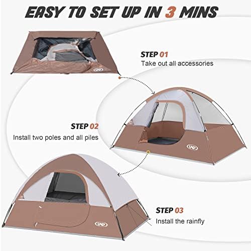 Палатка за къмпинг, на 2 Лица, Водоустойчив Ветрозащитная Палатка с лесен монтаж Rainfly-Преносими Куполни Палатки за къмпинг