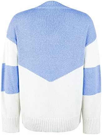 Дамски Сив Hoody Мода 2022 С Дълги Ръкави, Вязаный Пуловер В Контрастен Цвят, Топ, Пуловер, Пуловери