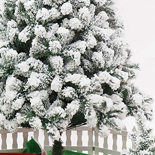 Навесная Изкуствена Коледна елха DLPY 9,8 Фута Премиум-клас Snoin Flocked в Метална стойка, Екологично Чисти Украсени Елхи за празника-Зелена 9,8 фута (300 см)