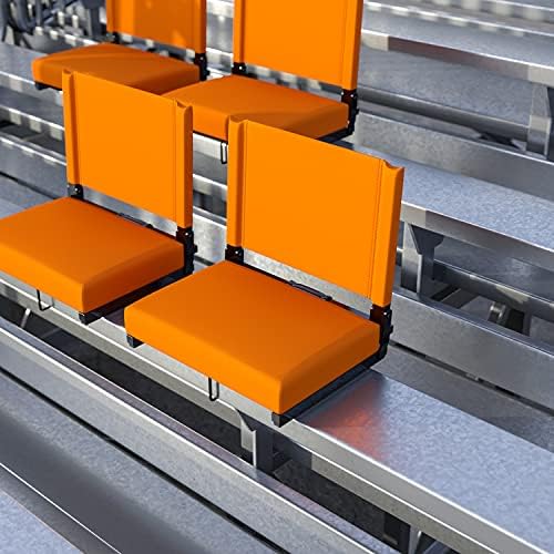 Удобни седалки за трибуните Flash Furniture от Flash - Оранжевото стадионное стол - 2 опаковки с тегло 500 килограма Разтегателен фотьойл - Дръжка за носене - Седалка с ультрамягкой подплата