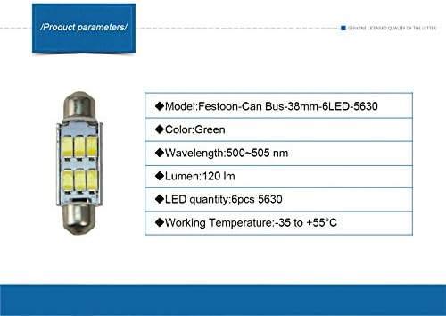 NJYTouch 6x38 мм 6SMD 5630 211 Зелен Венец Купол Карта Интериор Led Canbus Крушка С 7 вида Цветя