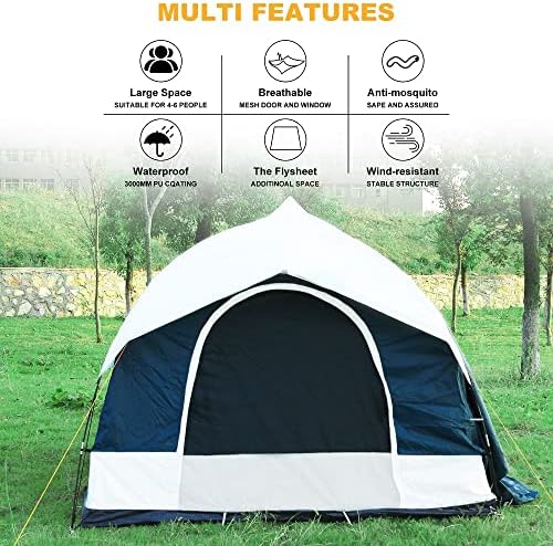 Навесная палатка за suv за къмпинг -Капацитет до 6-8 души, Автомобили палатка включва и дъждобран и чанта за съхранение, Универсална засаждане, 8 'Ш x 8' Д x 7,2 ' В, Подходящ за къмпинг и семейна почивка на открито