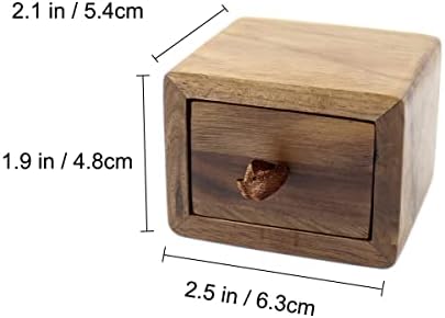 Дървена Кутия за Годежни Пръстени, Кутия за Пръстени във формата На Малка Кутия за Съхранение на Годежни пръстени