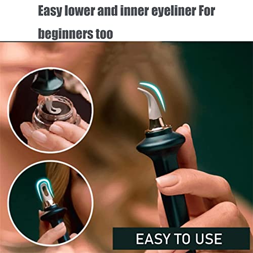 DFsucces Апликатор за очна линия на очите за многократна употреба силикон инструмент за очна линия на очите, водоустойчива устойчива на очна линия, лесен за почистване, За жени (1 очна линия, зелена