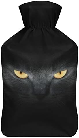 Поглед от Тъмнината Котка на Черни Грелке с мека капак 1Л Голяма Класическа Топло за шията, Рамото Ръцете Краката