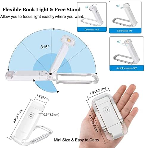 LYSLDH Скоба led USB Акумулаторна лампа за четене на книги С регулируема яркост, Грижа за очите, Портретно лампа, Преносима лампа за четене маркиране (Цвят: одноцветный, размер: 2 опаковки)