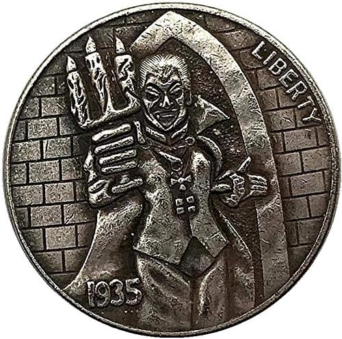 1935 г-Н Греши трехзубый Античен Мед, Старо Сребро Мемориал Медал на Колекция от 20 мм Череп Медни и Сребърни Монети Копие Подарък за Него