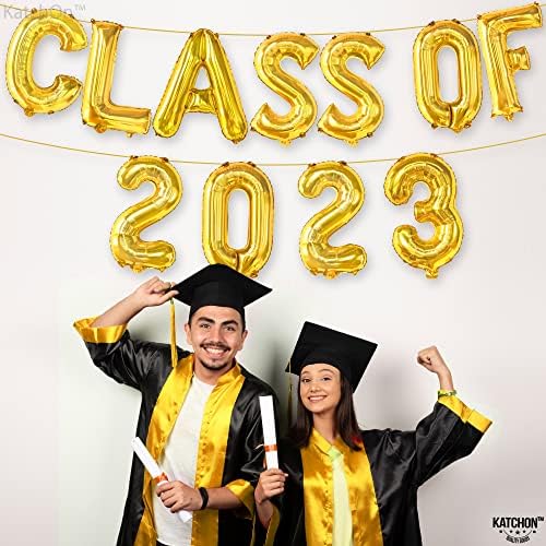 Балони KatchOn, Златен клас 2023 - 16 инча, Абитуриентски Банер клас 2023 | Златни бижута за бала Клас 2023 Банер | Златни бижута за бала 2023 | Клас бижута 2023