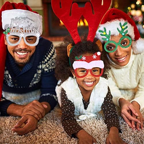 Рамки за очила и превръзки за Коледно парти с пайети за жени - Оленьи рога и Коледно дърво, шапка на дядо коледа, Снежен човек, Превръзка на главата от Лосиного рог - Детски и за възрастни