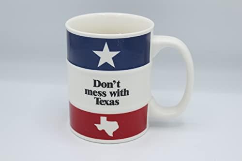 Керамична чаша с логото на Don' t Каша With Texas За кафе, чай, горещ шоколад обем 15 унции, може да се използва в микровълнова фурна и съдомиялна машина.