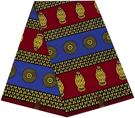 HLDETH Анкара Африканска Восъчен Памучен Плат Африканска плат за есента дрехи Африканска плат (Цветове: както е показано, размер: 6 ярда)