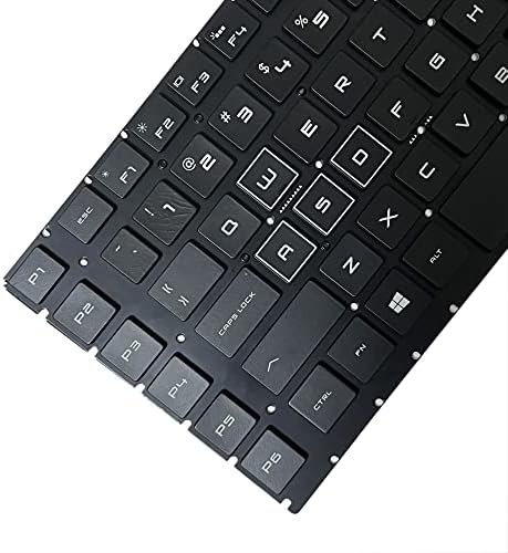Подмяна на клавиатура на лаптоп GinTai с подсветка за HP Omen 17-an 17-an011dx 17-an012dx 17-an013dx 17-an014dx 17-an053nr 17-an110nr 17-an120nr 9Z.NEBBQ.11K NSK-XH1BQ (черен)