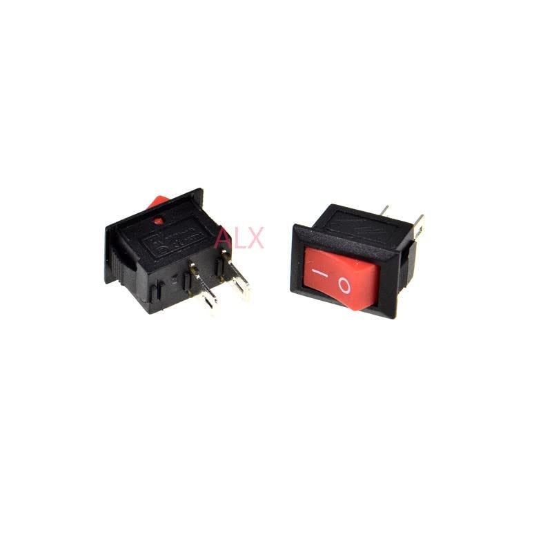 10ШТ KCD11 SPST 2PIN червено Мини-Ключ Кулисный превключвател ON/Off Превключватели за захранване 3A/250V 6A/125V 10 * 15 MM 10 * 15 2 pin