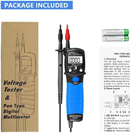 Цифров мултицет с дръжка - AP-38C Измерване на dc напрежение на 6000 точки за измерване на волтметър за променлив/постоянен ток, съпротивление, Диод, капацитет, светлини и светлина на лампата