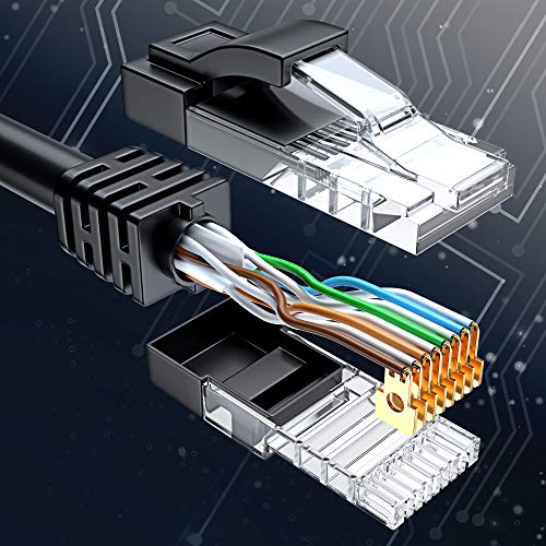 Ethernet кабел Maximm Cat 6 0,9 Метра, Чиста Мед, Cat6 Кабел (24 бр.), Кабел за локална мрежа, интернет-кабел и мрежов кабел - UTP (черен)