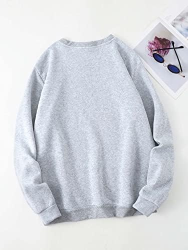 Cozyease/ Дамски Блузи с кръгло деколте и Графичен принтом с писмото Принтом, Ежедневни Термофутболка с Дълъг ръкав