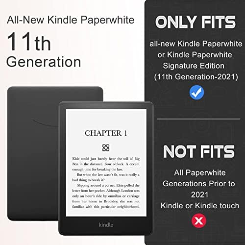 Калъф CoBak за Kindle Paperwhite с поставка - Здрав калъф от изкуствена кожа с функция за автоматично изключване, слот за карта памет, каишка за ръка - Подходящ за Kindle Paperwhite 11-то поколение 6,8 и Signature Edition