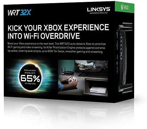 Слот за Wi-Fi-рутер Linksys WRT, оптимизиран за Xbox, Мощен механизъм за определянето на приоритети за намаляване на пиковата пинг и забавяне, двойна лента, 4 Gigabit порта, AC3200 (WRT32XB) (обновена)