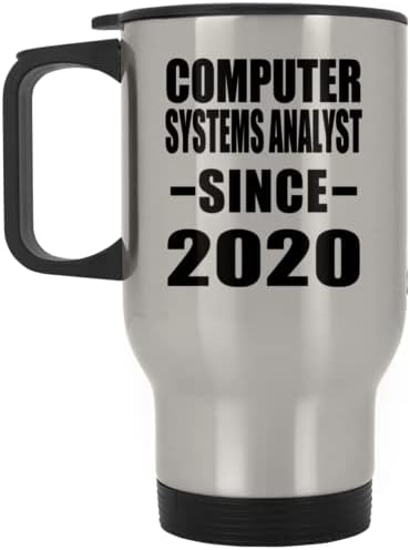 Designsify Computer Systems Анализатор От 2020 г., Сребърна Пътна Чаша 14 грама, на Чаша с Изолация от Неръждаема Стомана, Подаръци за рожден Ден, Годишнина, Коледа, Деня на Бащи и Майки
