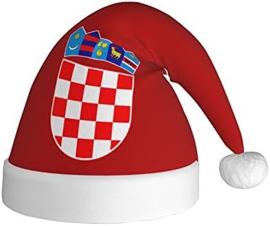 ЗАЛТАС, герб, Хърватия, Коледна шапка за възрастни, удобни меки шапки на Дядо Коледа за Коледа, Нова година, празнични аксесоари за партита