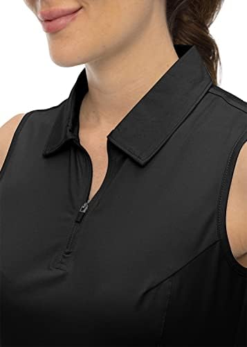 YSENTO Женски Ризи За голф Без Ръкави, Блузи С яка 1/4 цип, бързо съхнещи Влагоотводящие Риза с къси ръкави