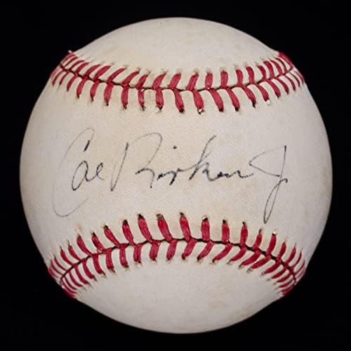 Нов Ера Кал кал ripken-младши Подписа договор с OAL MacPhail Baseball JSA COA AC57105 - Бейзболни топки с автографи