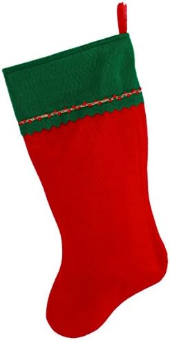 Първоначално Коледни Чорапи с бродирани мен Монограм, Зелено и Червено Фетр, Начален X