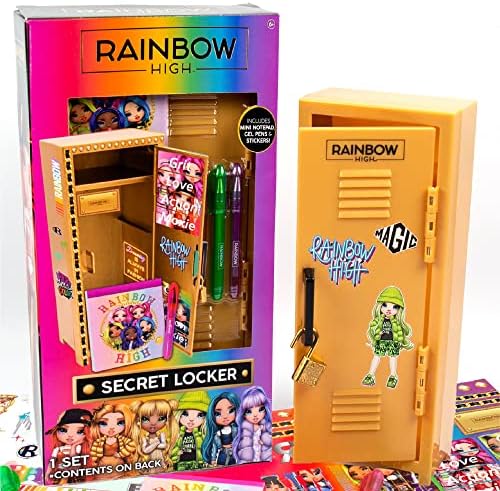 Набор от офис консумативи Rainbow High Secret Locker, Състоящ се от едно Тефтерче, Стикери за Гелевых дръжки – на Възраст от 6 години