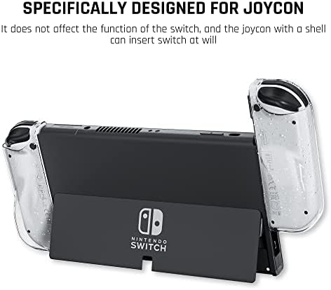 Лъскав калъф FANPL за Nintendo Switch & Switch OLED Joy Против, Блестящ Прозрачен Защитен калъф Joy Против с ергономичен дизайн, мека корпуса на контролера Jon Против от TPU, удобна и лесна инсталация