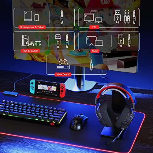 Безжична детска слушалки Redragon H510 PRO Zeus-X RGB - Съраунд звук 7.1 - 53-ММ аудиодрайверы в амбушюрах от пяна с памет ефект с трайни текстилен калъф - Мультиплатформенные слушалки - Захранване от USB за PC / PS4