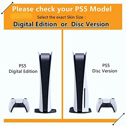 MOTOT FXCON за PS5 Skin Disc Edition & Digital Edition на Конзолата и контролера винил джоба, защитен от надраскване, съвместим с 05333, без мехурчета (Размер: Цифрова издание)