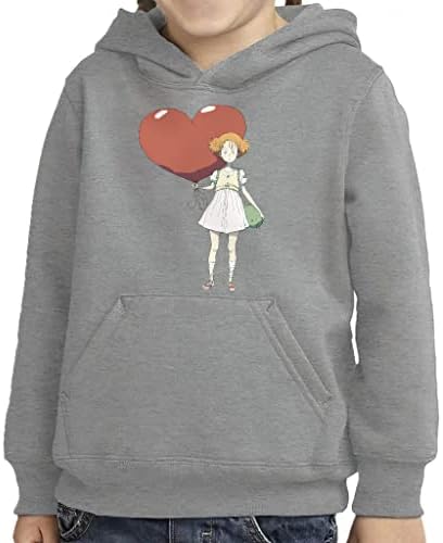 Дизайн на сърцето детски пуловер hoody с качулка - графичен гъба руно сива врана - една карикатура за деца