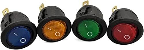 AGOUNOD Кулисный превключвател 20 мм KCD1 led ключ 10A 12V захранване от Автомобила Бутон за включване/изключване на светлината 3pin през Цялата кулисный switch (Цвят: зелен, размер: 12V)