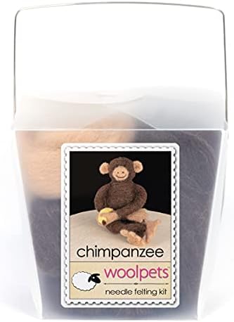 Комплект за Бродерия WoolPets Шимпанзетата - Игольчатое Валяние