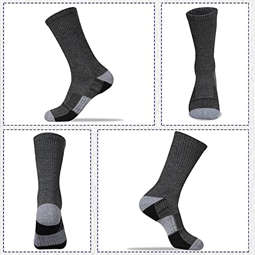 COOVAN Мъжки Чорапи за екипажа, 6 Чифта Спортни Чорапи за Джогинг, Дебели Топли Работни Чорапи за Мъже