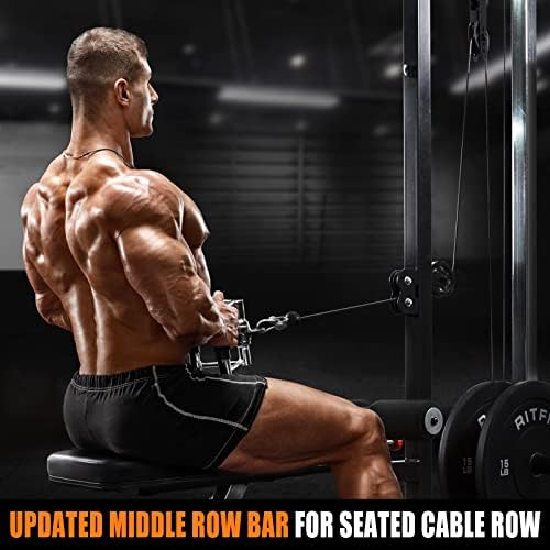 Треньор RitFit LAT Pull Down, Низкоскоростной Тросовый Треньор с Регулируема система от Макари, Седалка и опора за коляното за Силови тренировки, Обзавеждане за дома Фитнес