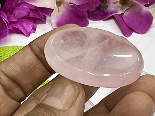 GEMSCITE Натурален Скъпоценен Камък 5 БР Розов Кварц Скали За Тревожност за Големия Пръст на Crystal Исцеляющий Рейки Джобен Камък в Дланта На ръката си Положителна Енерги