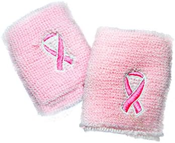 Спортни Wristlets Pink Ribbon Sweatband за Дейности за повишаване на осведомеността за рака на гърдата, Футболни игри, Разходки по набиране на средства