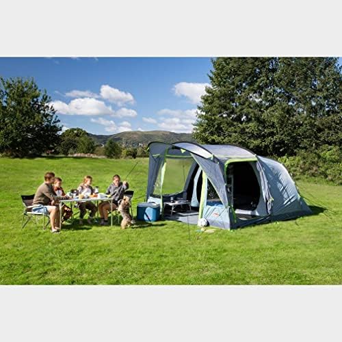 Колман tent Meadowood Air, палатка за двама, голяма семейна палатка с много големи тъмни спални отделения и преддверие, бързо инсталиране, водоустойчив WS 4000 мм